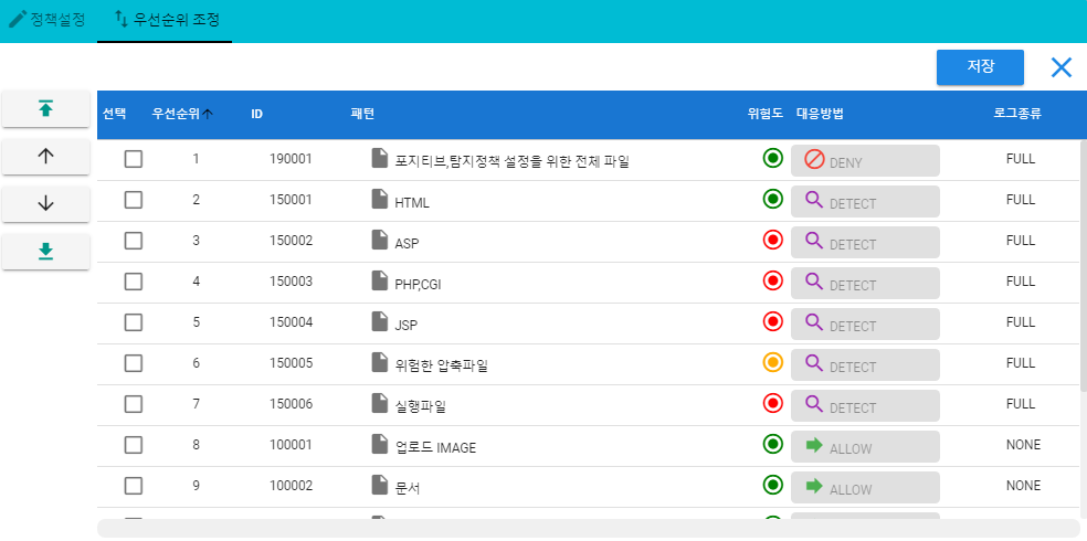 URL별 업로드 정책 우선순위 설정